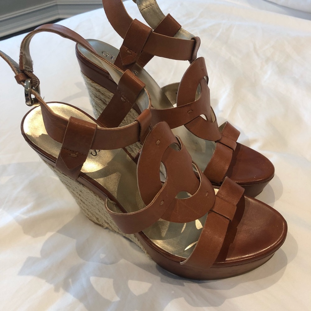Guess wedge leather sandals - Picture 2 of 7